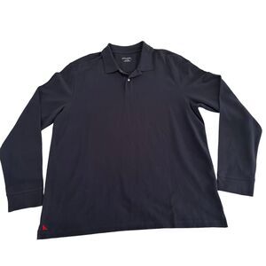UNTUCKit Polo Shirt Men Size XL Navy Blue Long Sleeve Collared 100% Pima Cotton